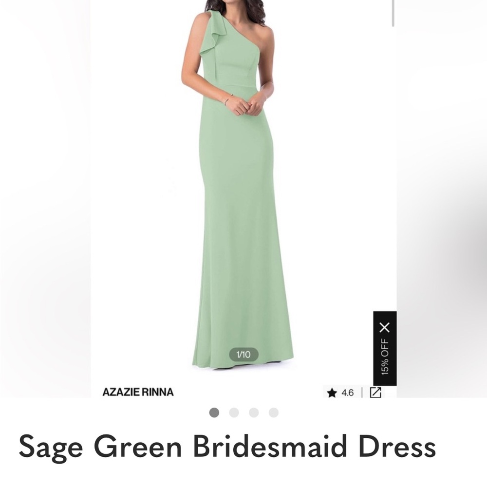 Azazie One-Shoulder Dress in Sage Green